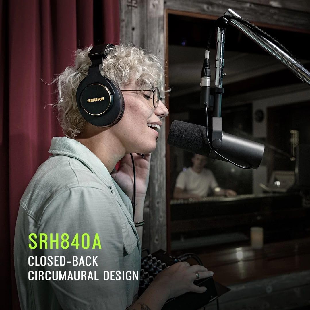 SRH840A Over-Ear Wired Studio Monitoring Headphones | Closed-back headphones with tailored frequency response and