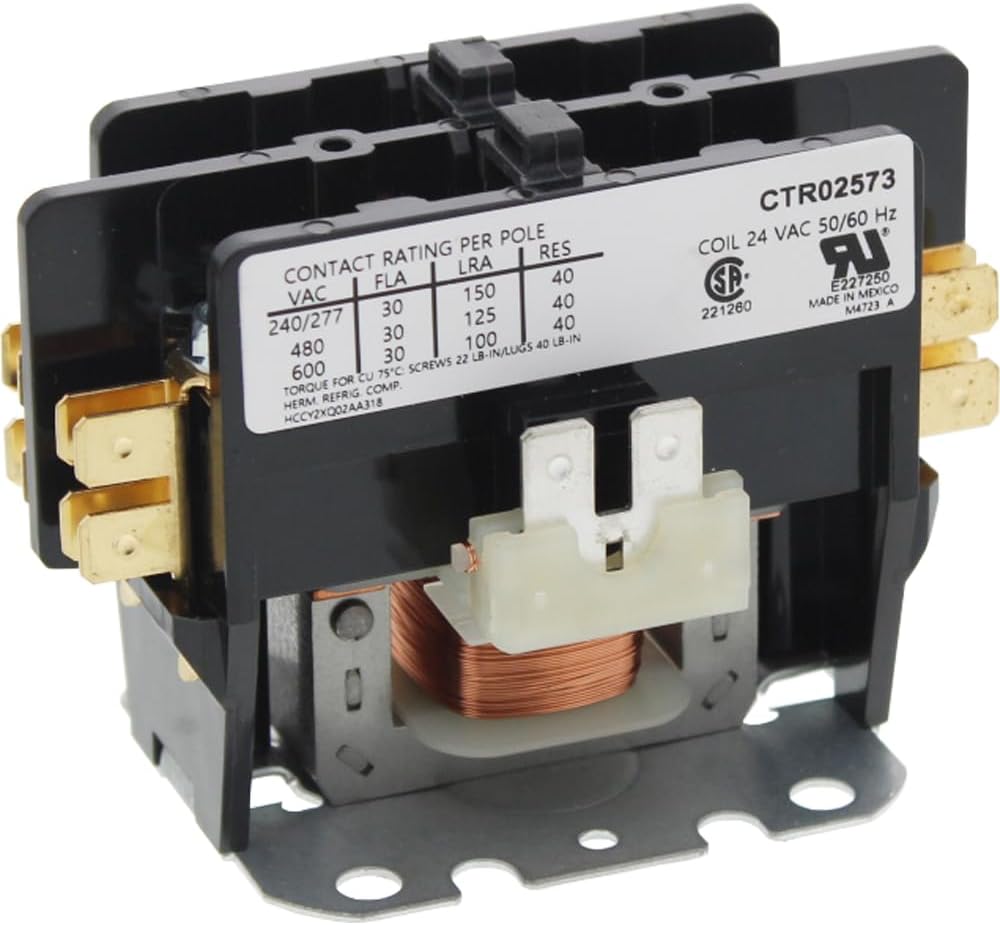 OEM Replacement for Trane Double Pole / 2 Pole 30 Amp 24v Condenser Contactor Relay C147094P03
