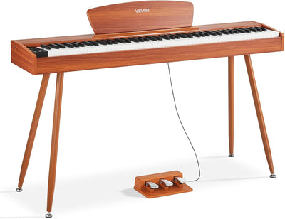 Weighted Digital Piano, 88 Keys Fully Weighted, Electric Piano Keyboard with Sheet Music Stand, Triple Pedal, Power