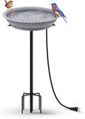 Heated Bird Bath, Stable 5-Prong Metal Base Thermostat Control Weather Resistance All Seasons Available 75W Heated