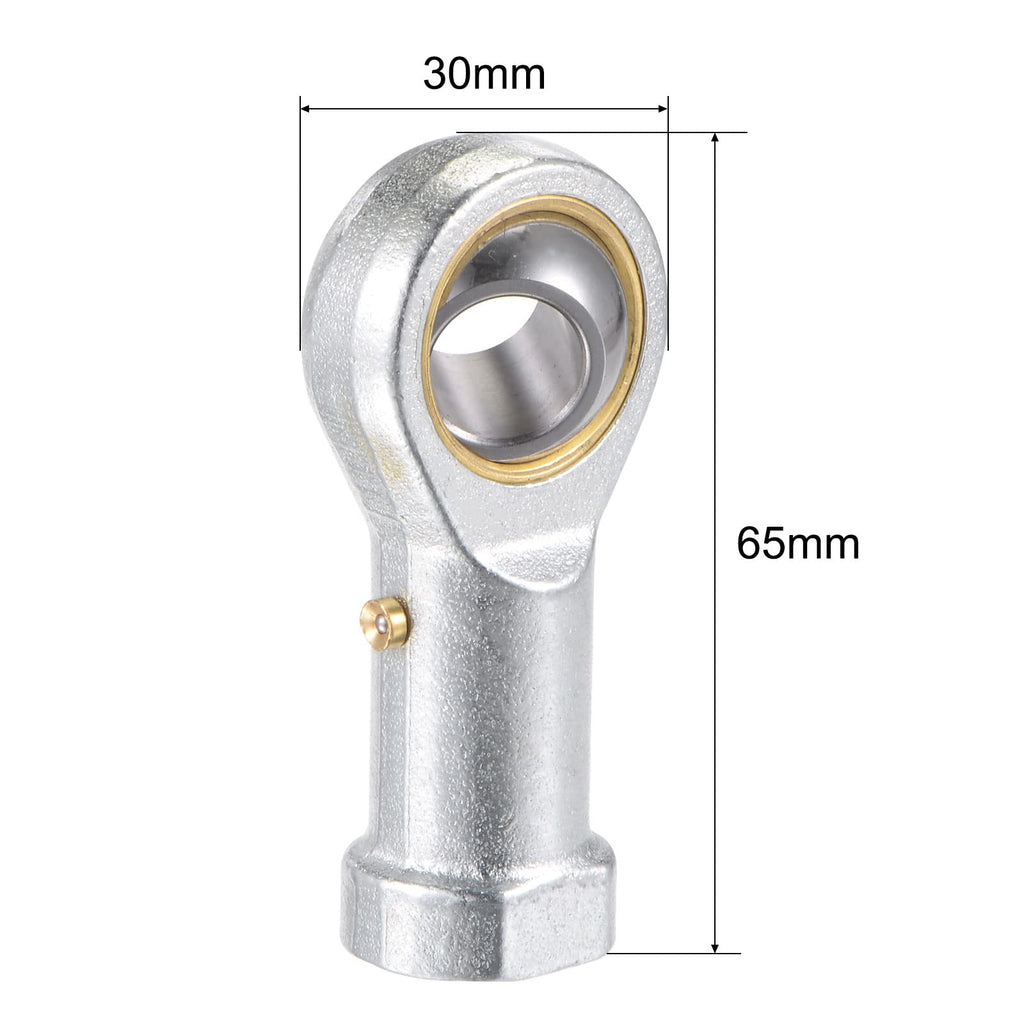 uxcell PHS12 Spherical Rod End Bearing 12mm Bore Self-Lubricated Joint Bearing M12x1.75 Right Hand Female Thread Connector