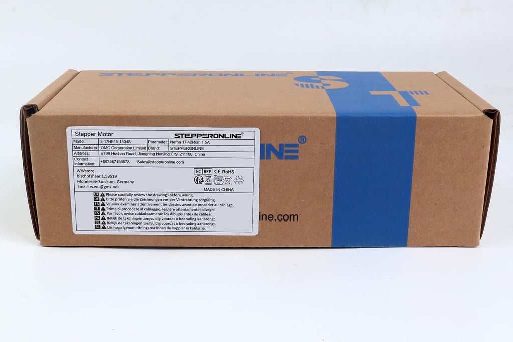 STEPPERONLINE Nema 17 Stepper Motor Bipolar 1.5A 42Ncm 42x42x38mm 1.8deg 4 Wires with 1m Cable and Connector (5 Pack)