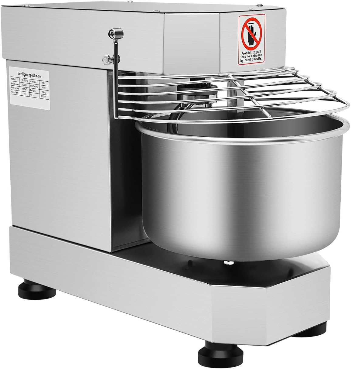 10L Dough Kneading Machine, 750W Commercial Bread Dough Mixer, 110V