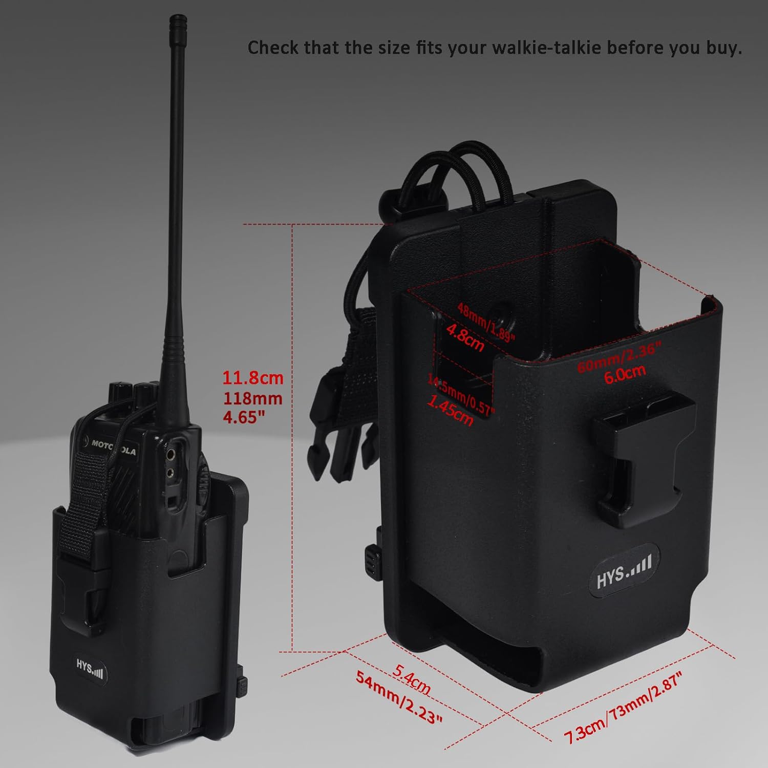 Tactical Radio Holster for Duty Belt/Vest- Case with MOLLE & Belt Clip | Durable TPU Case with MOLLE & Belt Clip for