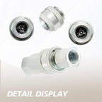 2Pcs 1/4" Hydraulic Quick Connect Coupler, ISO 5675 Hydraulic Quick Coupler, Quick Connect Coupling with Dust Caps