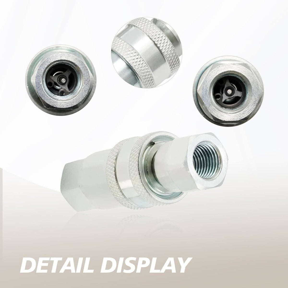 2Pcs 1/4" Hydraulic Quick Connect Coupler, ISO 5675 Hydraulic Quick Coupler, Quick Connect Coupling with Dust Caps