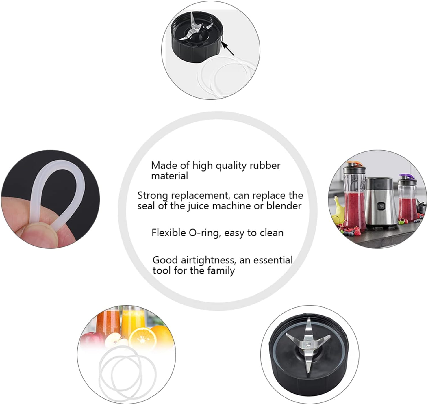 Replacement Rubber Seal forBlender, Flexible O Blender Gasket Replacement Juicer Seal Parts Rubber Seal Position