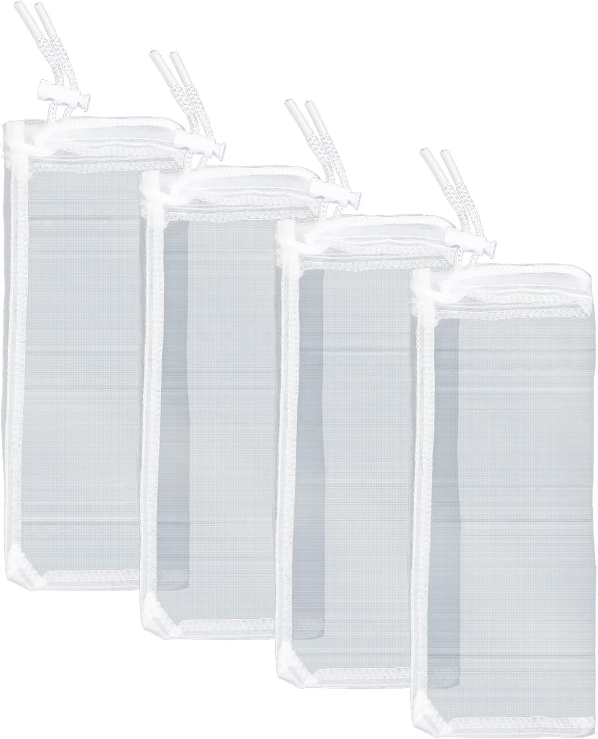 4 Pack Aquarium Filter Media Bags with Drawstring 150 Micron Aquarium Mesh Bag for Fine Resins, Activated Carbon, Bio