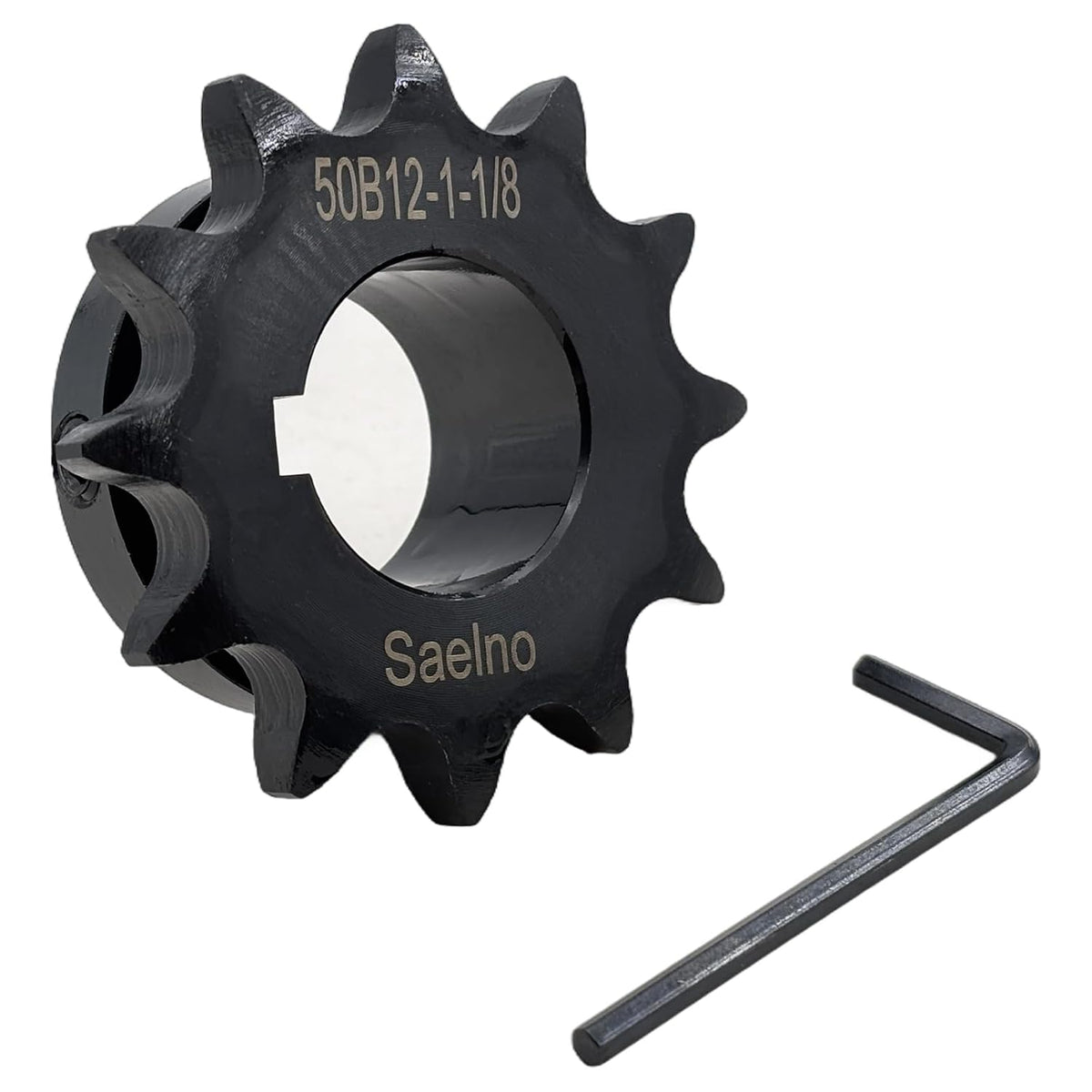 #50 Roller Chain Sprocket Type B 1 1/8 inch Bore 12 Tooth, Hardened Antirust 1045 Steel Drive Sprockets 50B12-1 1/8