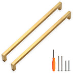 5 Pack 15 Inch Gold Cabinet Pulls, Square Drawer Handles