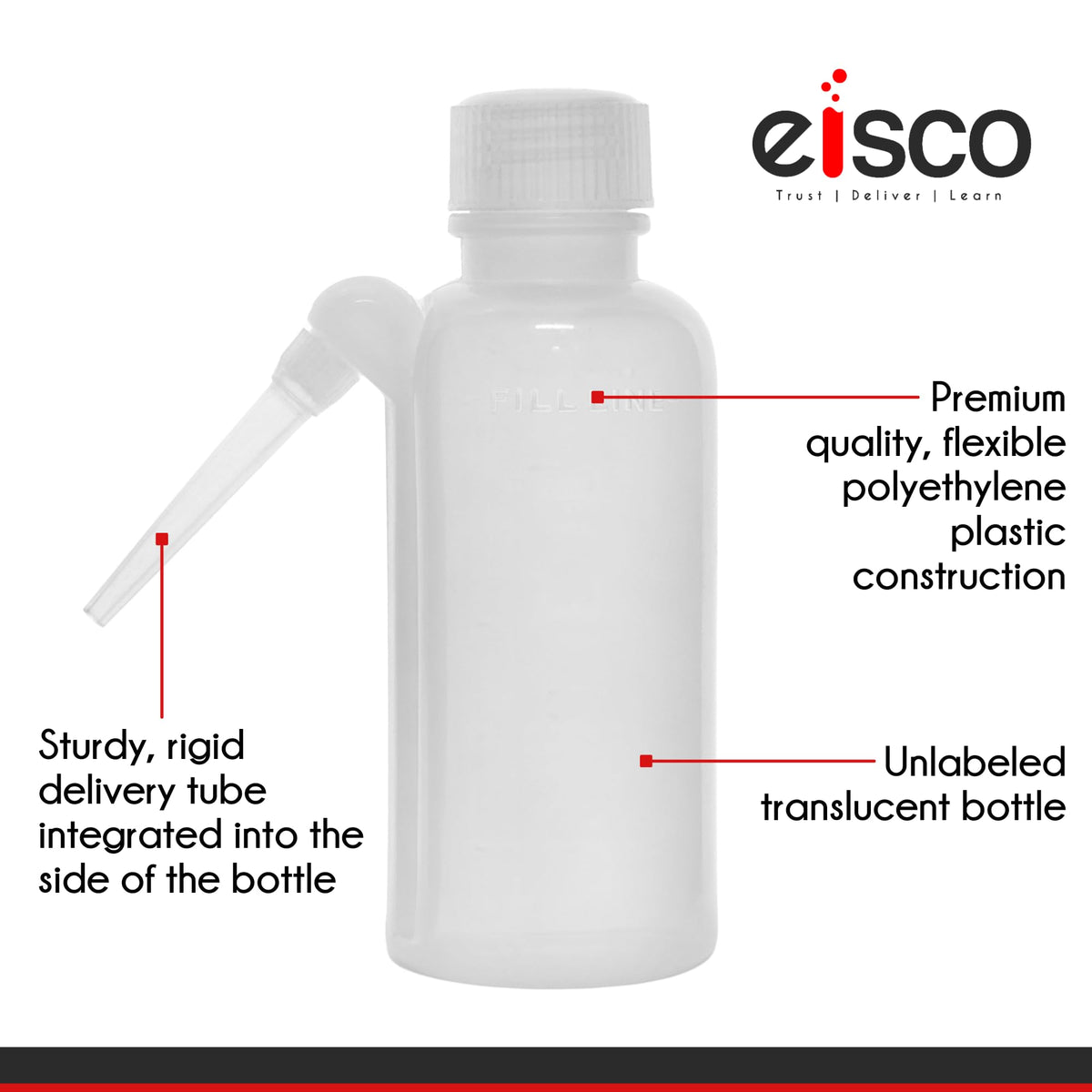 LDPE Wash Bottle, Squirt Bottle, Unbreakable, Translucent, 500ml