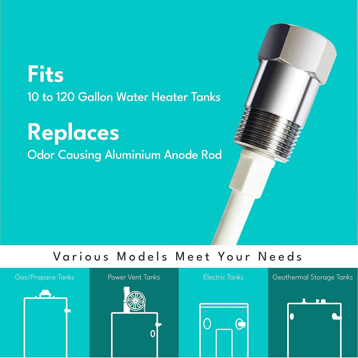 Powered Anode Rod Titanium Electrical Anode Rod for Hot Water Heater Tank
