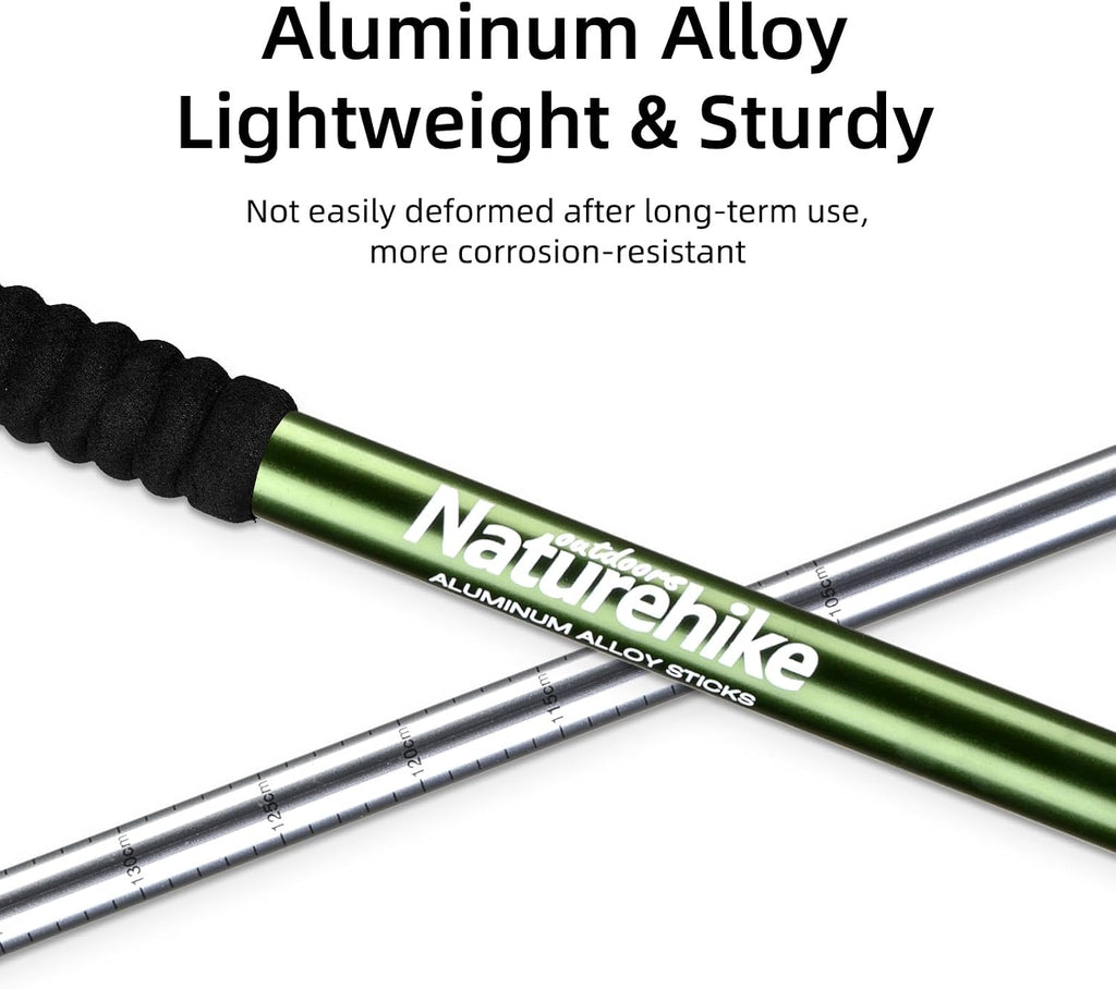 Collapsible Trekking Poles, Adjustable Lightweight Aluminum Hiking Poles, Shock Absorption with Wrist Straps for