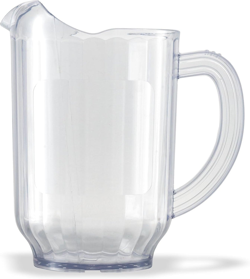 Carlisle Versapour Pitcher with Window, 60 oz Clear SAN Plastic