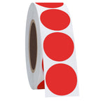 Color Coding Dot Labels 1 inch Round Gloss Paper Stickers Adhesive Label 1,000 Per Roll (red)