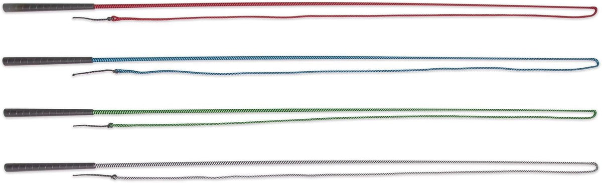 Equestrian Lunging Training Whip with Rubber Grip For Horse Lunging, Black/White - 66"