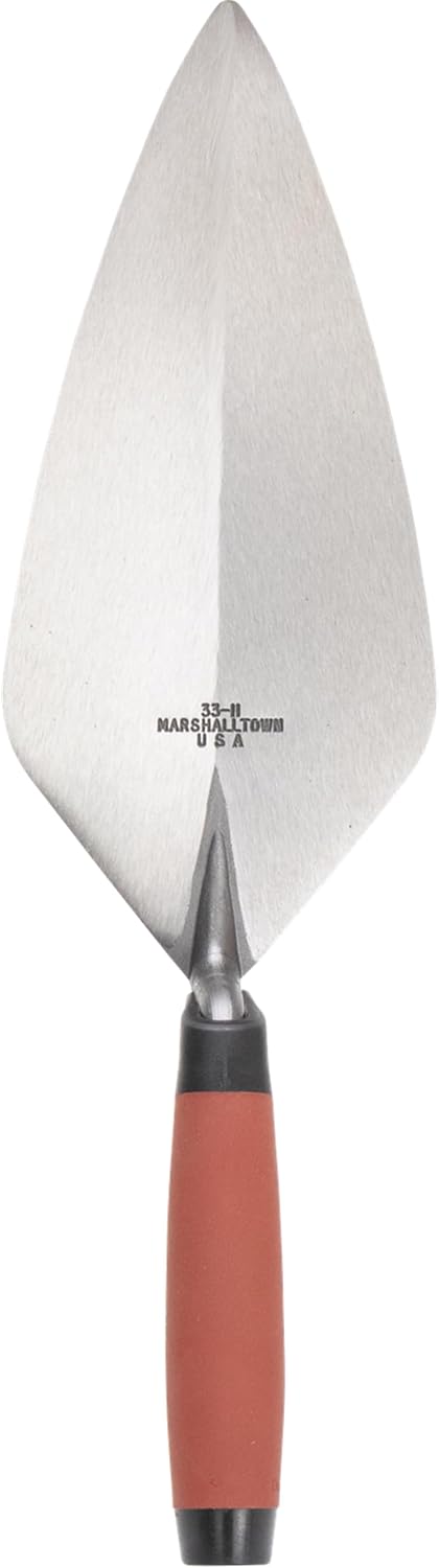 London Brick Trowel, 11 x 4 7/8 Inch, Assembled in the USA | Forged One-Piece High Carbon Steel Blade, Taper-Ground