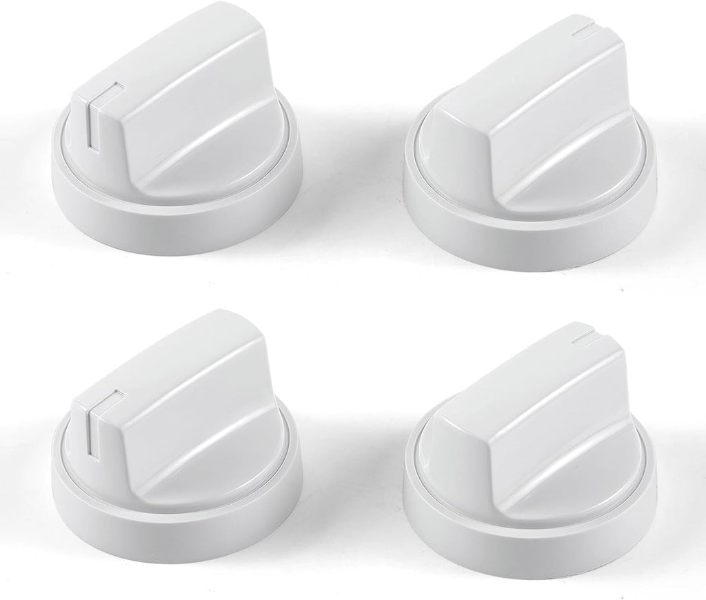 Update WB03X24952 191D8446 Stove Knobs Replacement for GE Stove Parts GE Range Parts JB625DK2WW JB645DK2WW White Plastic Burner Control Knobs Range Oven Cooktop Knobs White