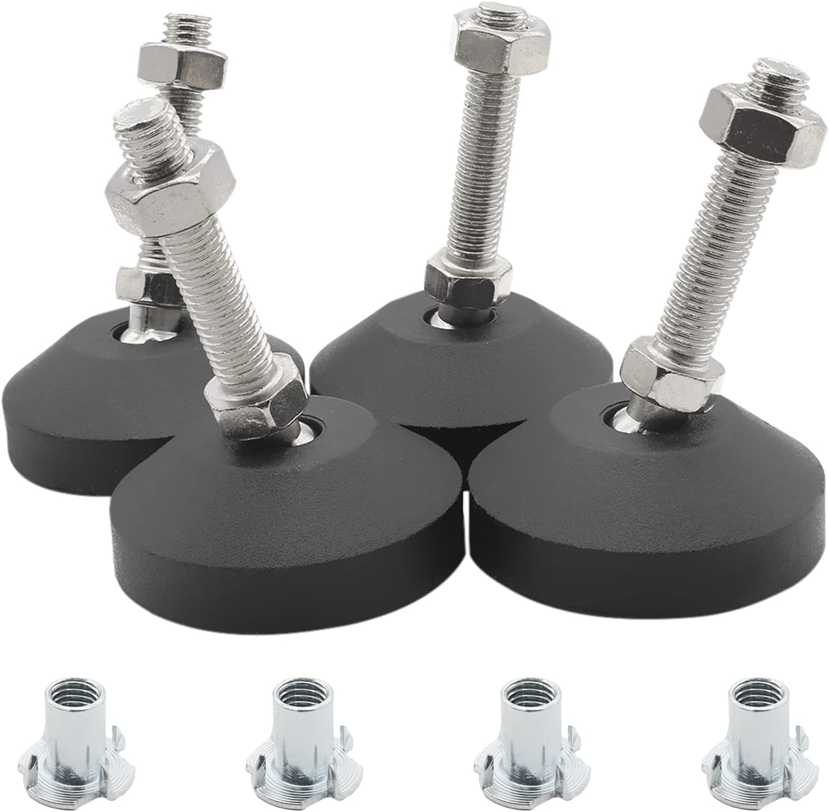 Luomorgo M12 Leveling Feet with T-Nut, D50 x M12 x H50, 4 Pcs
