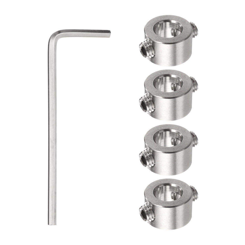 HARFINGTON 4pcs 7mm Drill Stop Collar Set Depth Stop Drilling Limit Ring