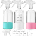 Glass Spray Bottles for Cleaning, 3 Pack Clear Empty Spray Bottle for Cleaning Solutions, 17 fl oz Reusable Spray