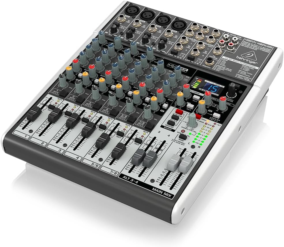 XENYX X1204USB Premium 12-Input 2/2-Bus Mixer with XENYX Mic Preamps and Compressors, British EQ, 24-Bit Multi-FX