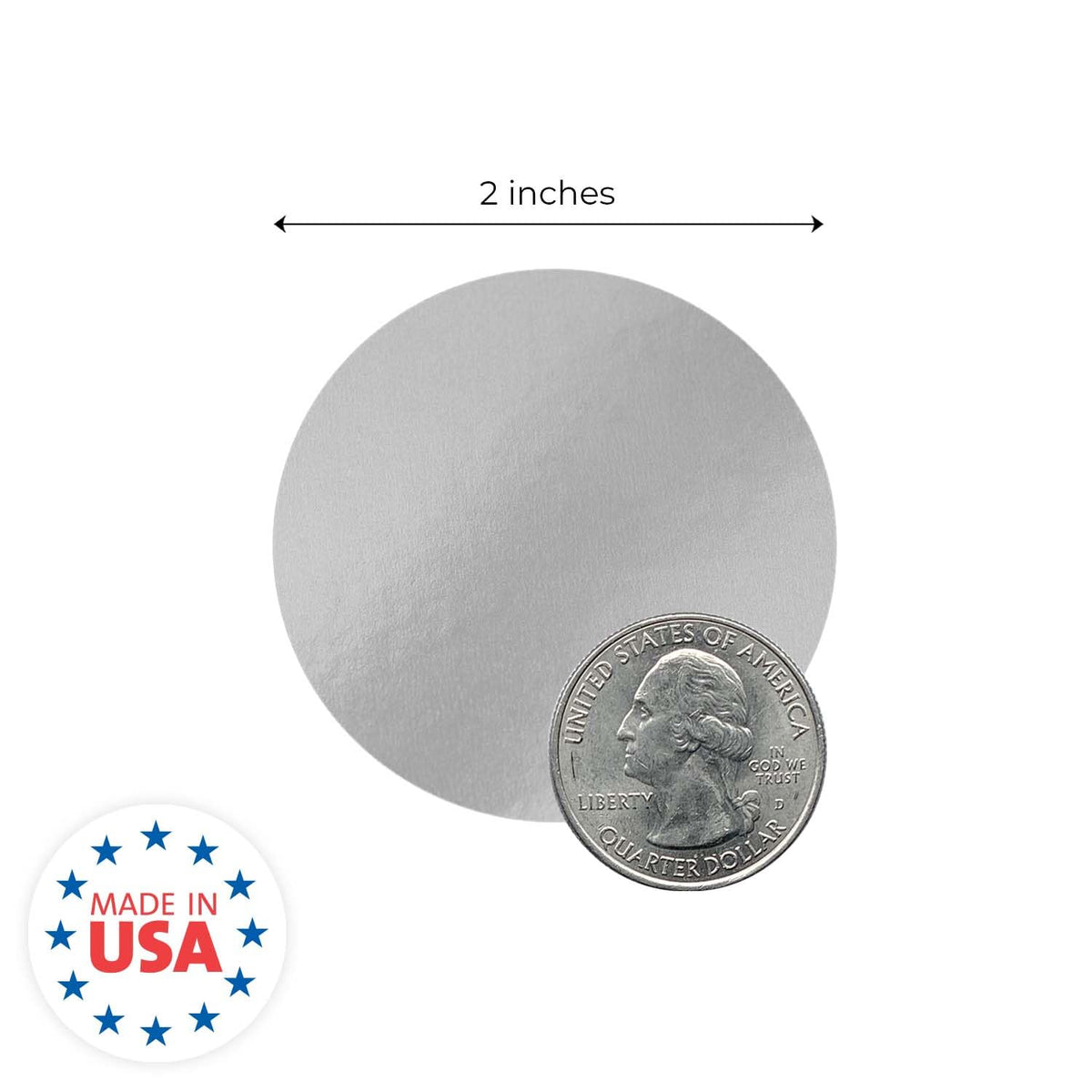 Matte Silver Foil 2" Embossing Seal Stickers / 500 Round Blank Silver Color Coding Labels / 2" Circle Envelope Seals
