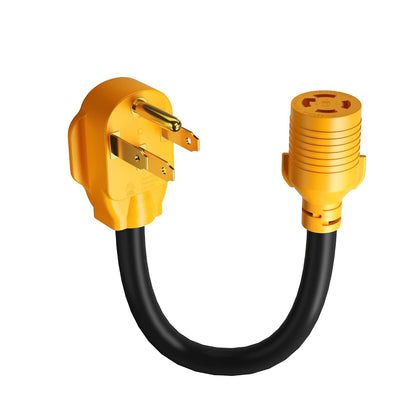 NEMA 14-50P to L14-30R Generator Transfer Switch Adapter Cord ETL Listed, 240V/120V Generator to House 50 Amp Male to
