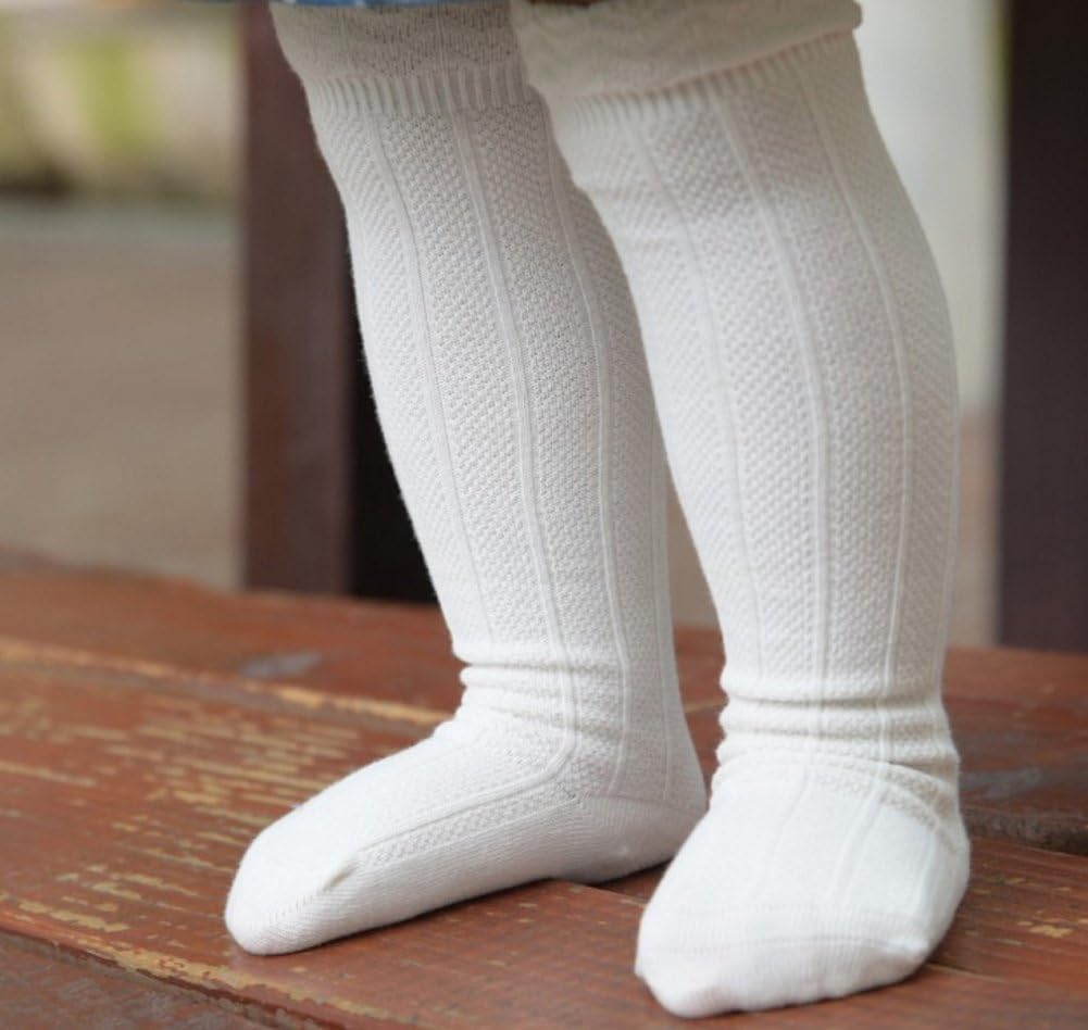 Baby Knee High Socks - Newborn Baby Girl Ruffle Socks,Seamless Baby Stockings,Cotton Rich Over the Knee Sox 12-36