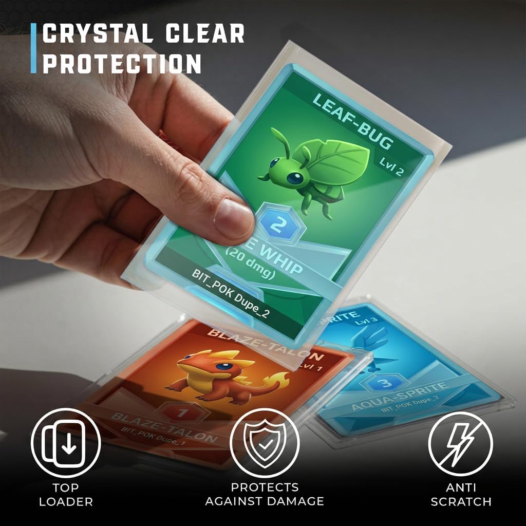Premium Clear Card Sleeves, 100ct – Standard Size Penny Sleeves for Pokémon, Sports Cards, Baseball, Football, and