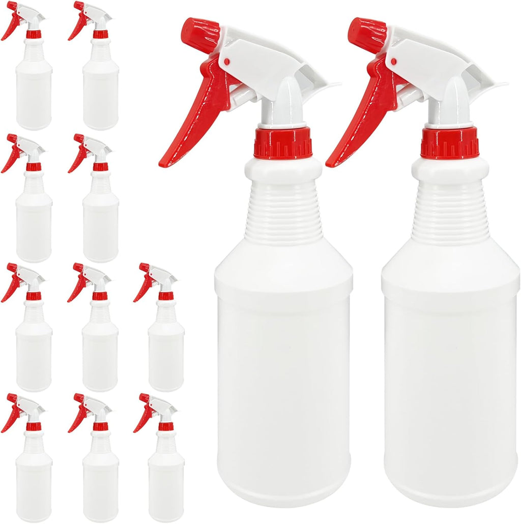16 Oz Spray Bottle (12 Pack),Spray Bottles for Cleaning,Reusable Empty Refillable Solutions Plastic Bottle,Spray