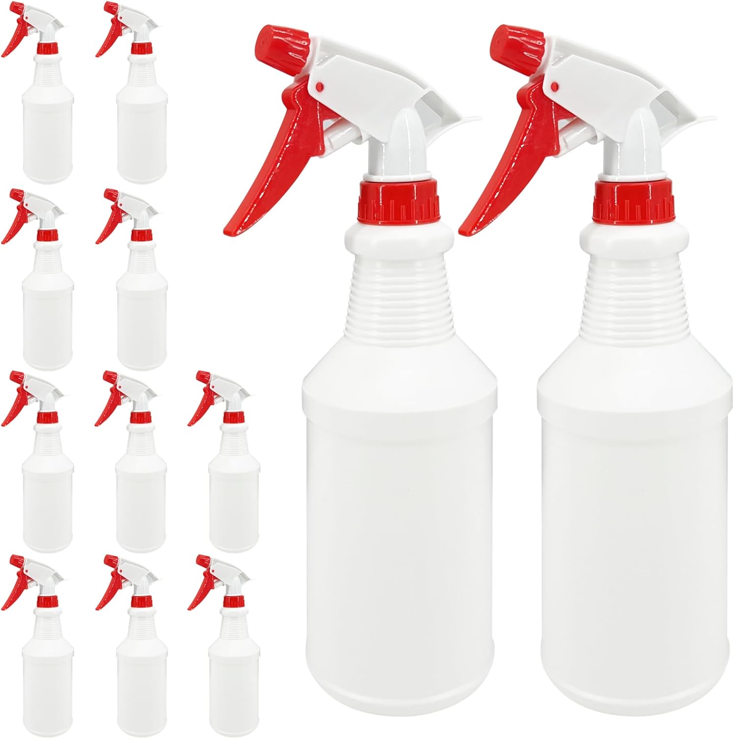 16 Oz Spray Bottle (12 Pack),Spray Bottles for Cleaning,Reusable Empty Refillable Solutions Plastic Bottle,Spray