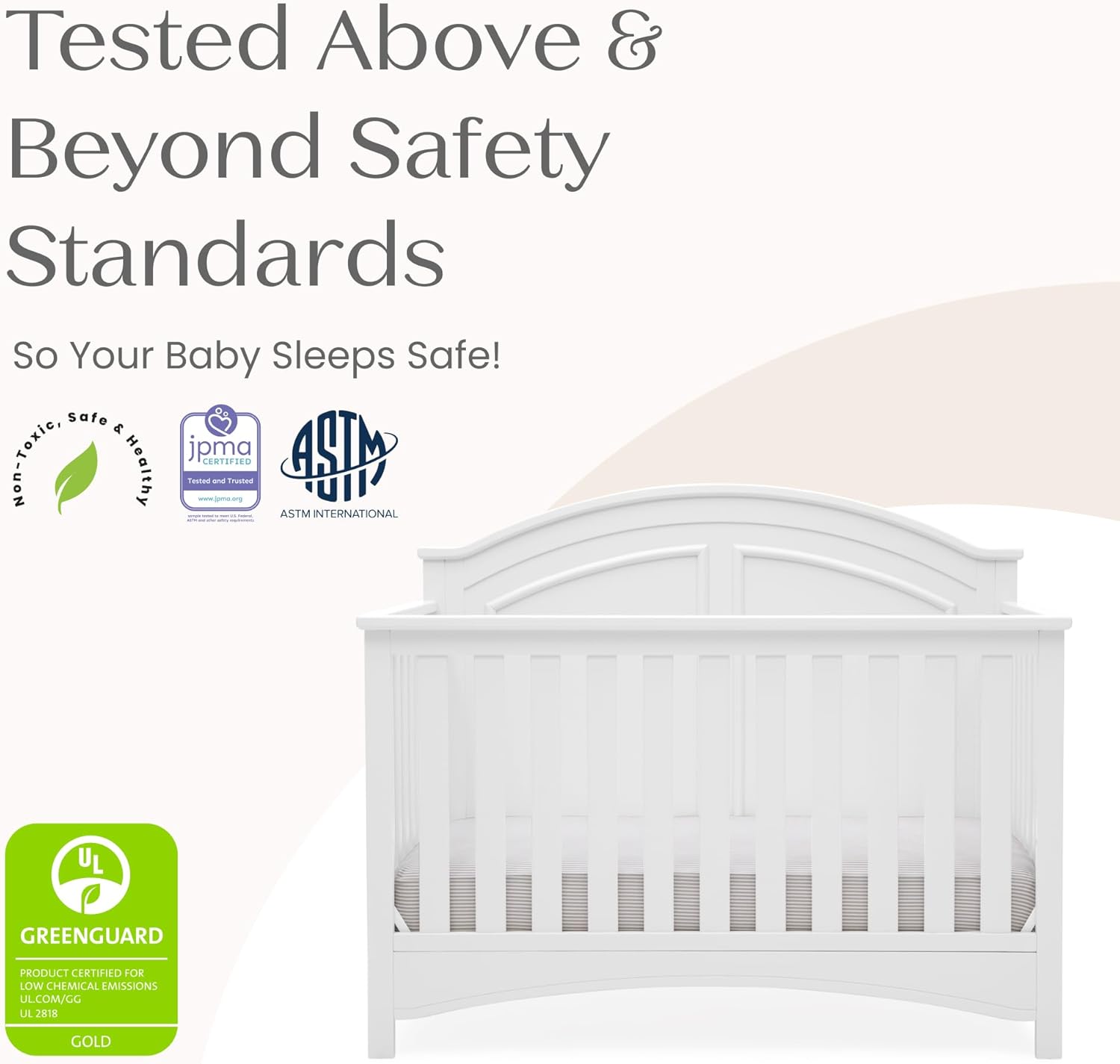 Perry 6-in-1 Convertible Crib - Greenguard Gold Certified, Bianca White