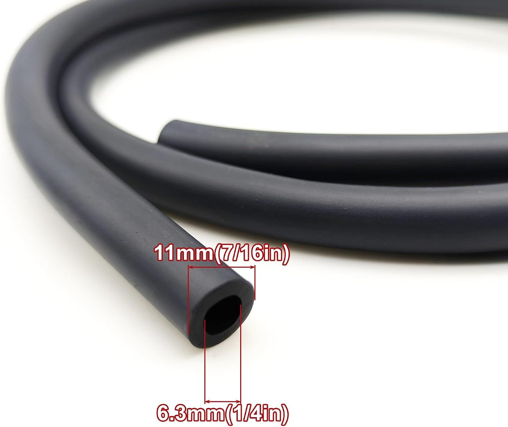 Strongthium 1/4" 6.6 FT Rubber Fuel Line Hose Kit Gas Tube Kit