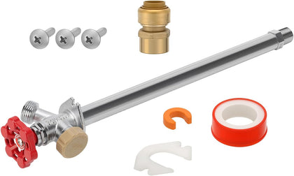 12 Inch Anti-Siphon Frost-Free Outdoor Sillcock, Lead-Free Brass Frost-Proof Faucet Bib with Backflow Preventer, 1/2"