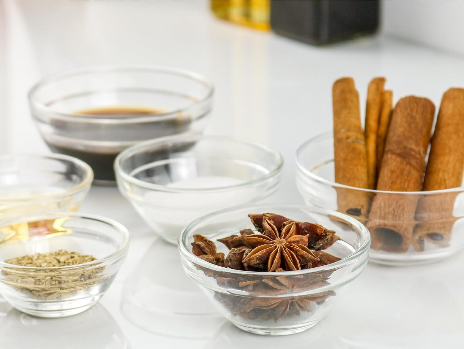 3 Sizes of Glass Prep Bowl Sets, Clear Small Pinch Bowls for Salt, Spices and Chopped Ingredients, 1.5oz/2.5oz/3.5oz