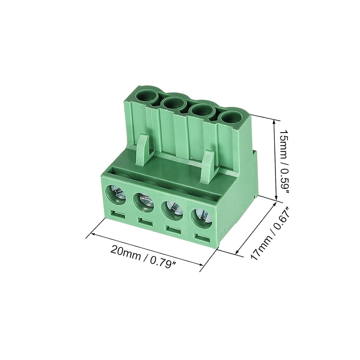 20pcs 4P 5.08mm Angle PCB Screw Terminal Block