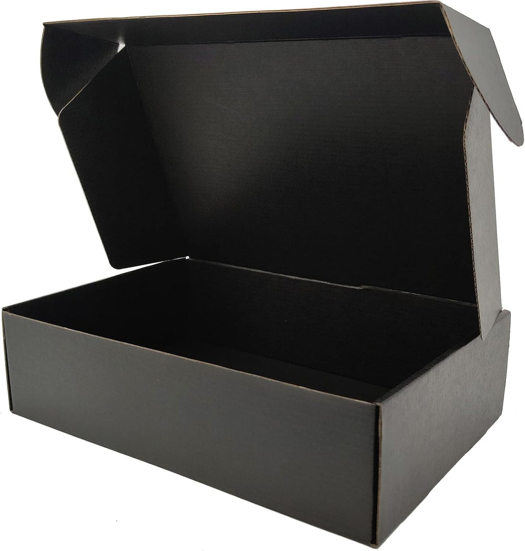 12x9x4 Shipping Boxes Black Mailer Corrugated Cardboard Box Set of 20