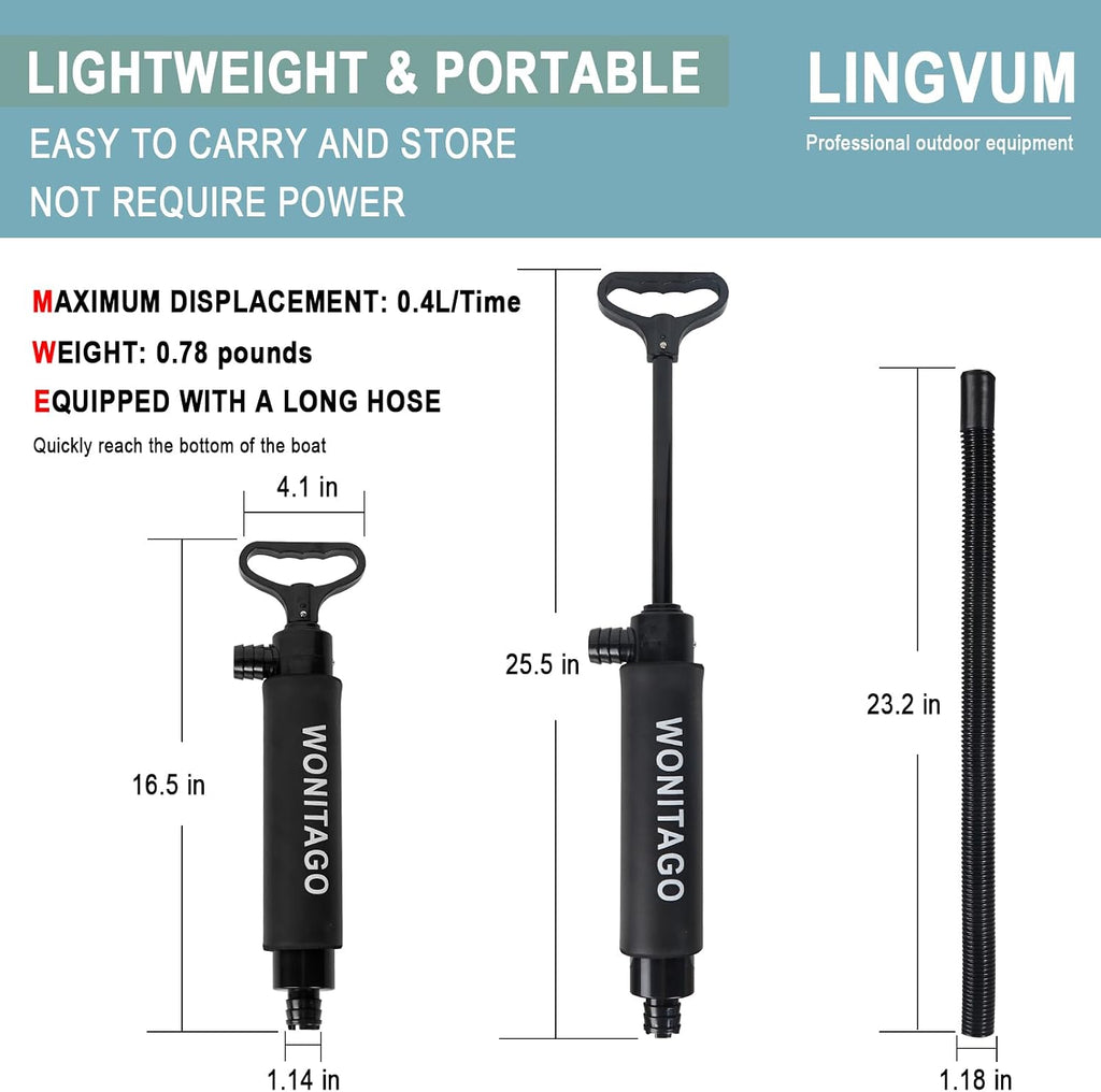 Manual Bilge Pump, Portable Siphon Hand Water Bilge Pump