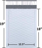 #6 Poly Bubble Mailers 12.5x19 Inches Shipping Padded Envelopes Self Seal Waterproof Cushioned Mailer, White