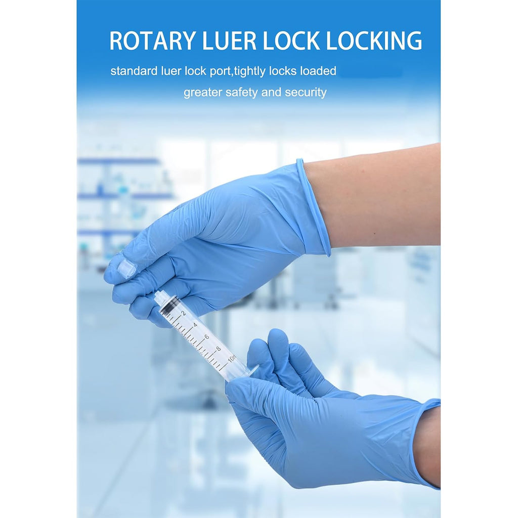 Luer Lock Syringe 10ml - Sterile Disposable Syringes 10 Pack | Without Needles Individual Sealed Packaging