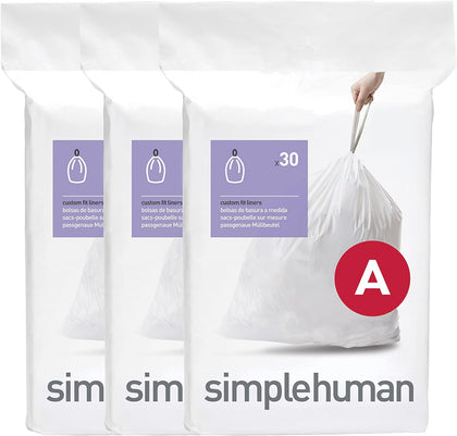 Code A 90 Count Custom Fit Liners, Drawstring Kitchen Trash Bags, One-by-One Mess-Free Dispense, Extra Thick & Double