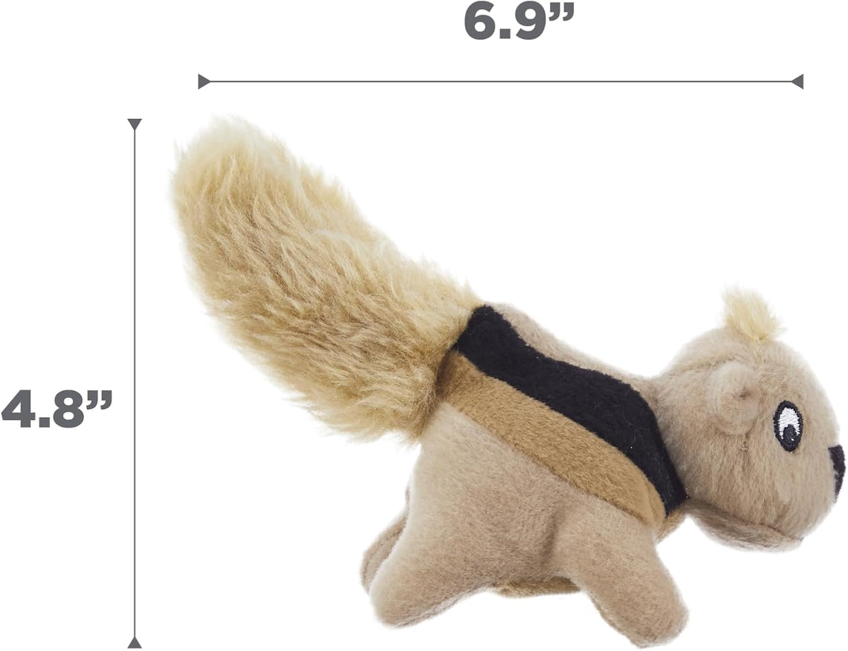 Squeakin' Squirrels Plush Squeaky Dog Toys, 3-Pack, 7"