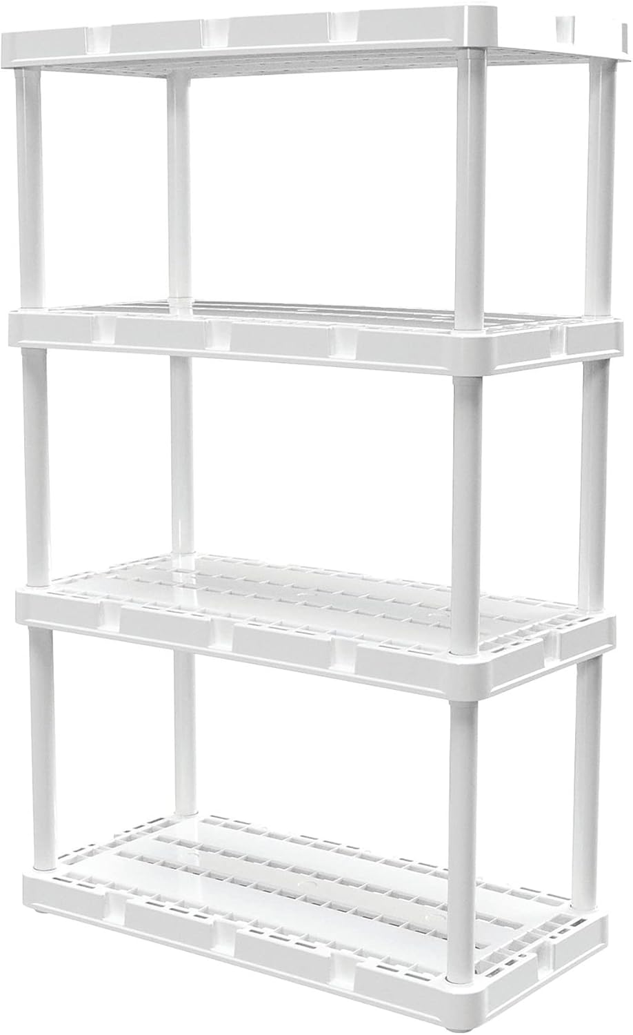 4 Shelf Knect-A-Shelf Ventilated Light Duty Storage Home Organizer with Adjustable Shelves for Garage, Basement, and