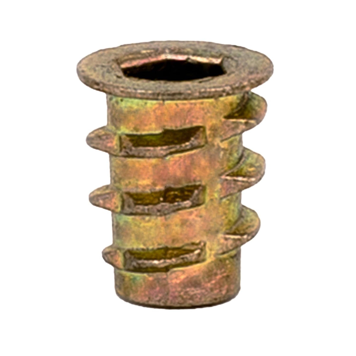 E-Z LOK Hex Thread Insert for Soft Wood, Flanged, M4-0.7, 10mm, 50 ct