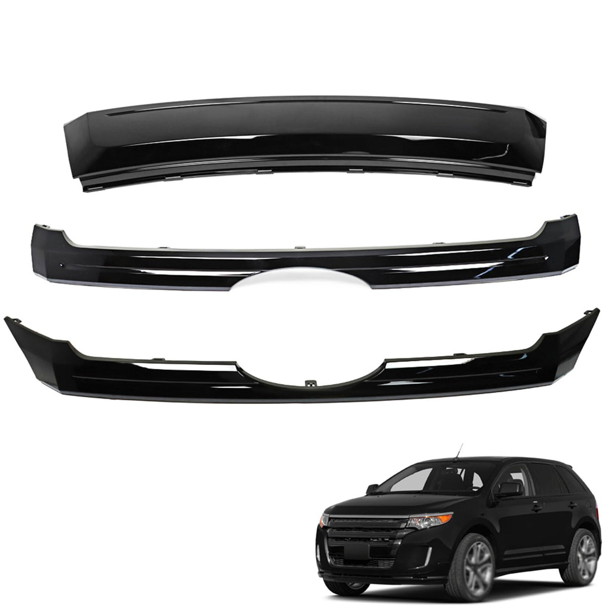 SEBLAFF Front Bumper Black Grille Replacement for E-dge