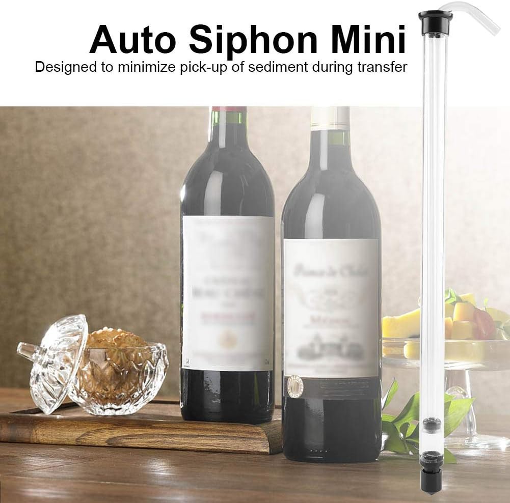 35cm Mini Auto Siphon Racking Cane for Beer & Wine - Plastic Siphon with Tubing, Sediment-Freely Transfer, Leak-Proof