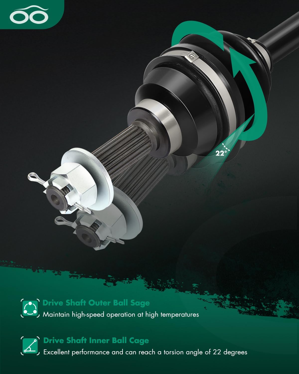 SCITOO Front CV Axle Shaft Assembly for Suzuki King Quad 450 500 700 750