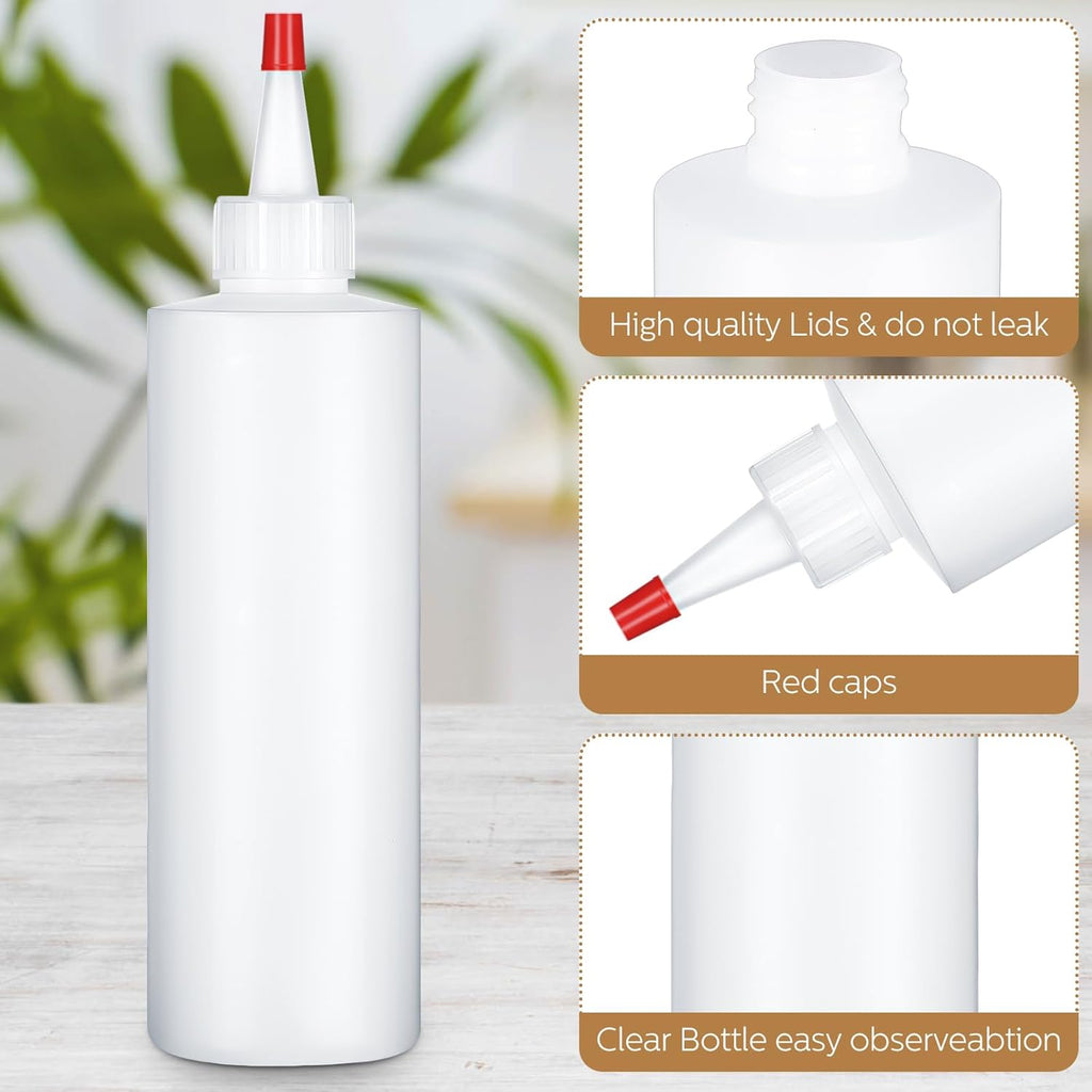 60 Pack 8 oz Condiment Squeeze Bottles Plastic Squeeze Bottles, Red