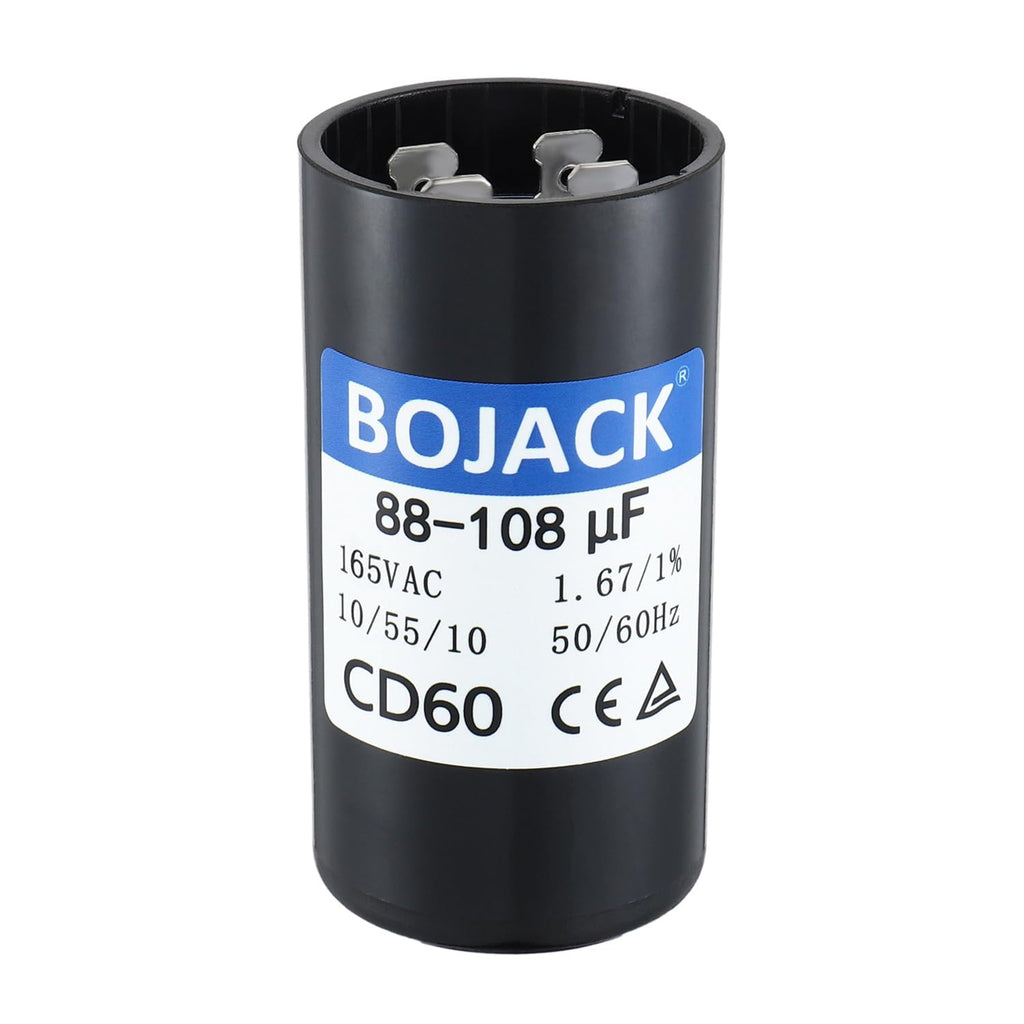 BOJACK 88-108 MFD 165VAC Round Start Capacitor 50/60 Hz AC